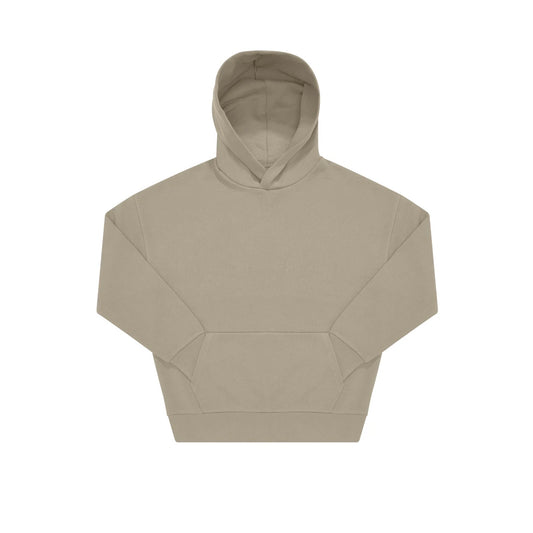 Vorderseite beiger oversized Hoodie