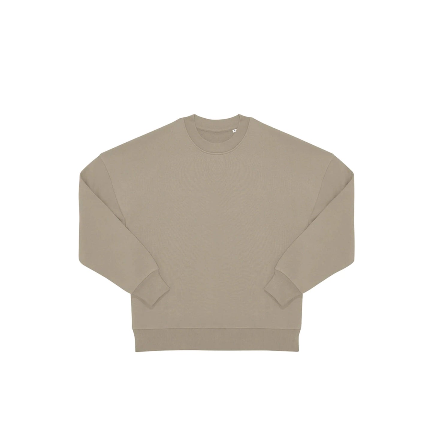 Vorderseite beiger oversized Pullover
