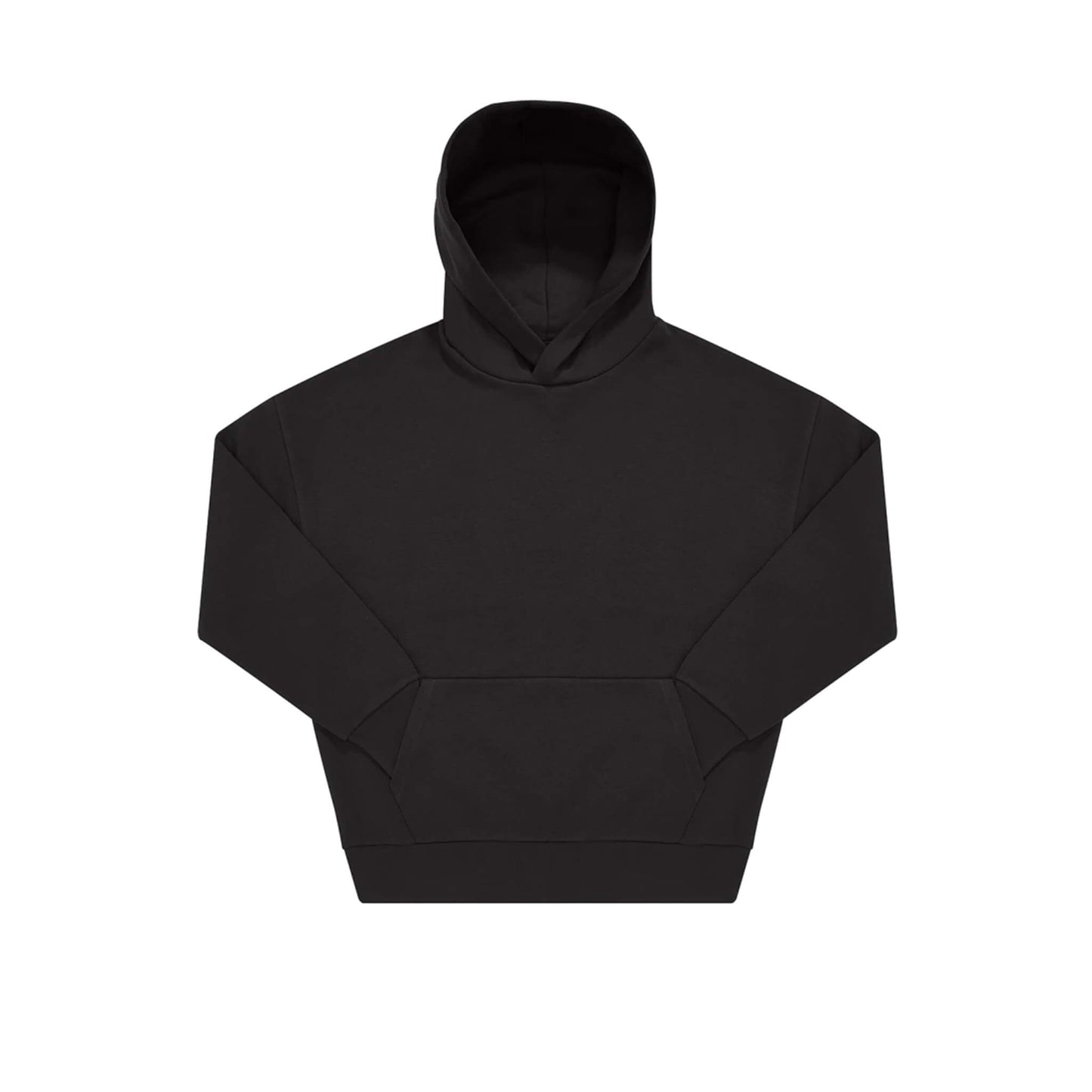 Vorderseite schwarzer oversized Hoodie