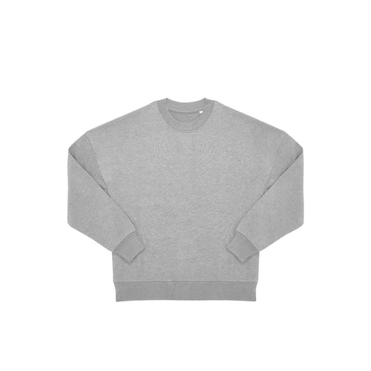 Vorderseite grauer oversized Pullover
