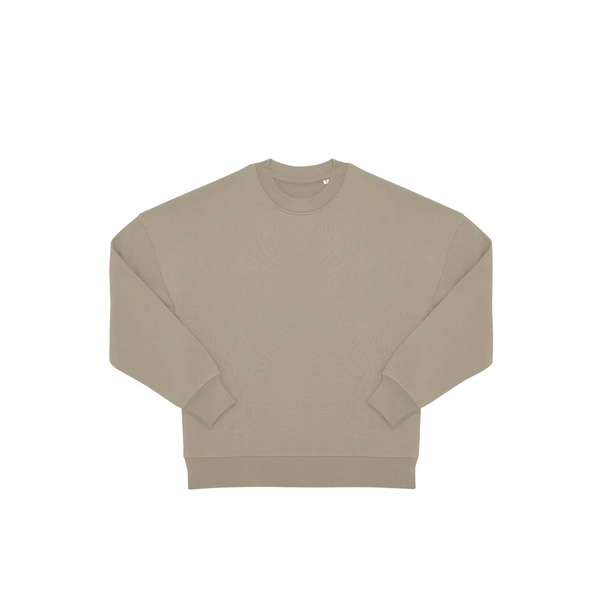 Vorderseite beiger oversized Pullover