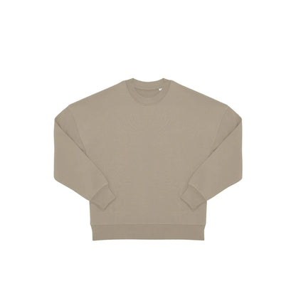 Vorderseite beiger oversized Pullover