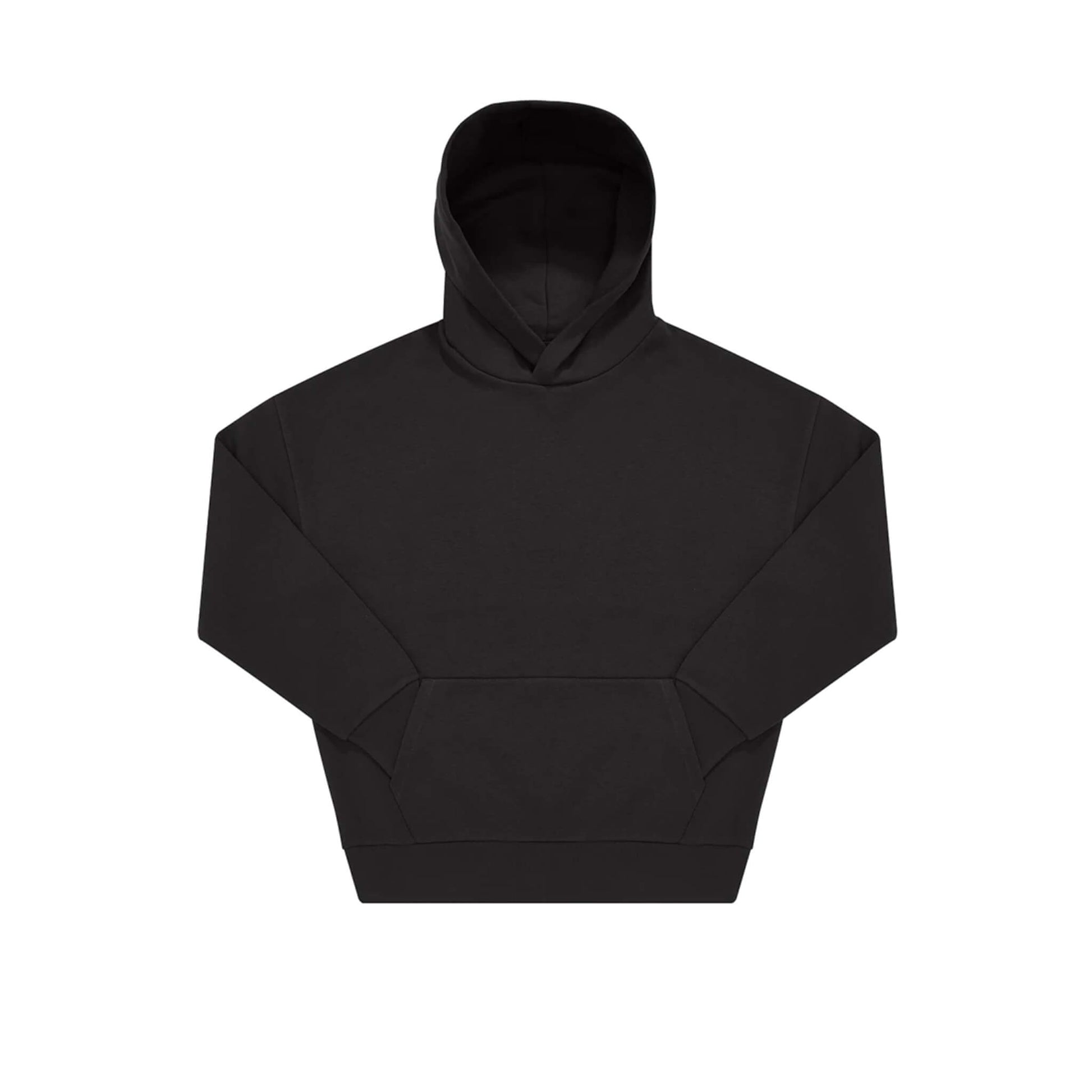 Vorderseite schwarzer oversized Hoodie