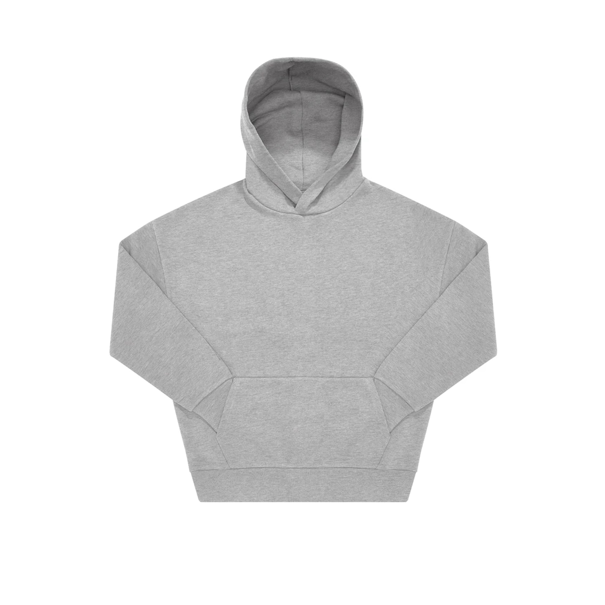 Vorderseite grauer oversized Hoodie