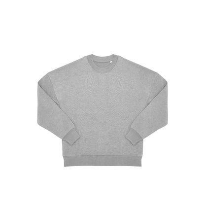 Vorderseite grauer oversized Pullover